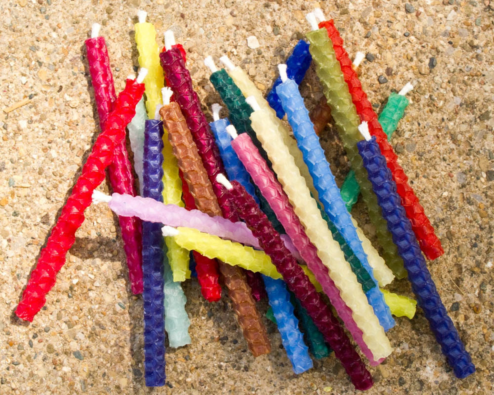 Rolled Beeswax Birthday Candles Six Assorted Colors Etsy