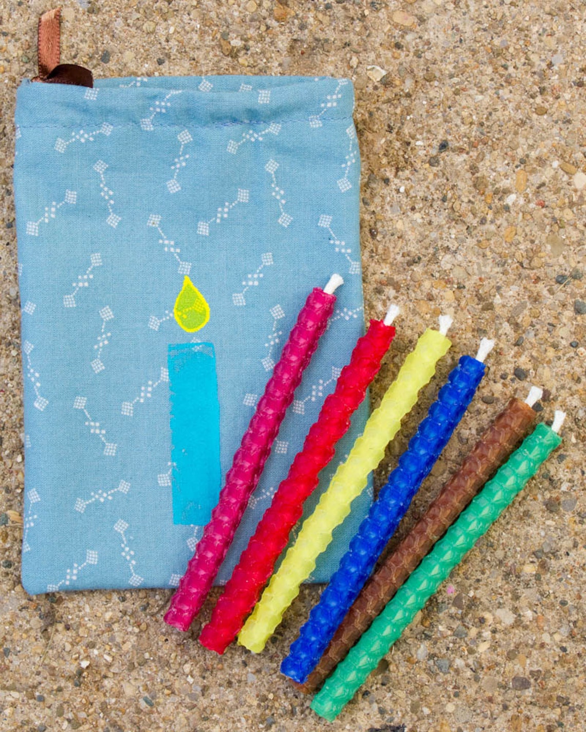 Rolled Beeswax Birthday Candles Six Assorted Colors Etsy