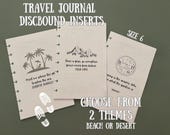 Travel Itinerary and Journal Inserts for Junior Discbound Notebook | 8 Ring Planners | Size 6 | Beach & Desert Theme