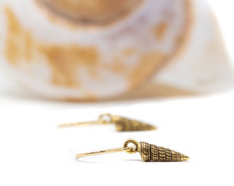 Tiny Seashell Earrings - Drop Earrings - Gift For the Beach Bride - Dangle Earrings