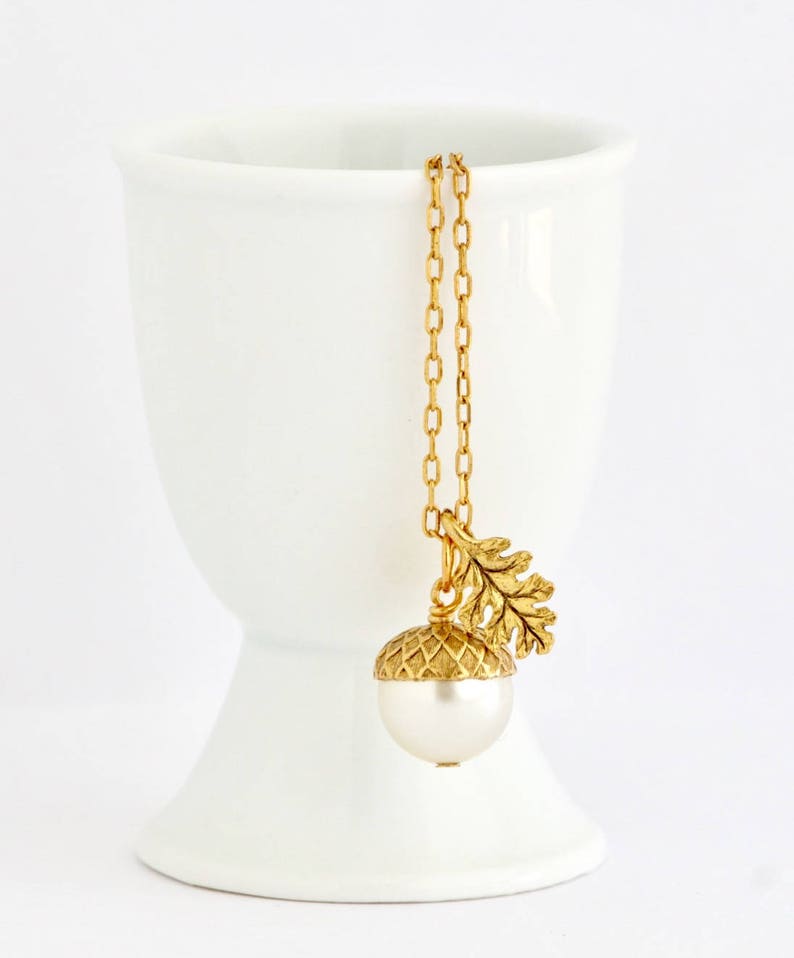 Woodland Wedding Rustic Wedding Gift For Mom Woodland Jewelry Gift Set Ivory Acorn Necklace Earrings Gift Set