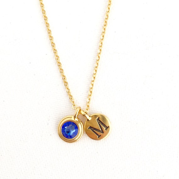 etsy birthstone necklace