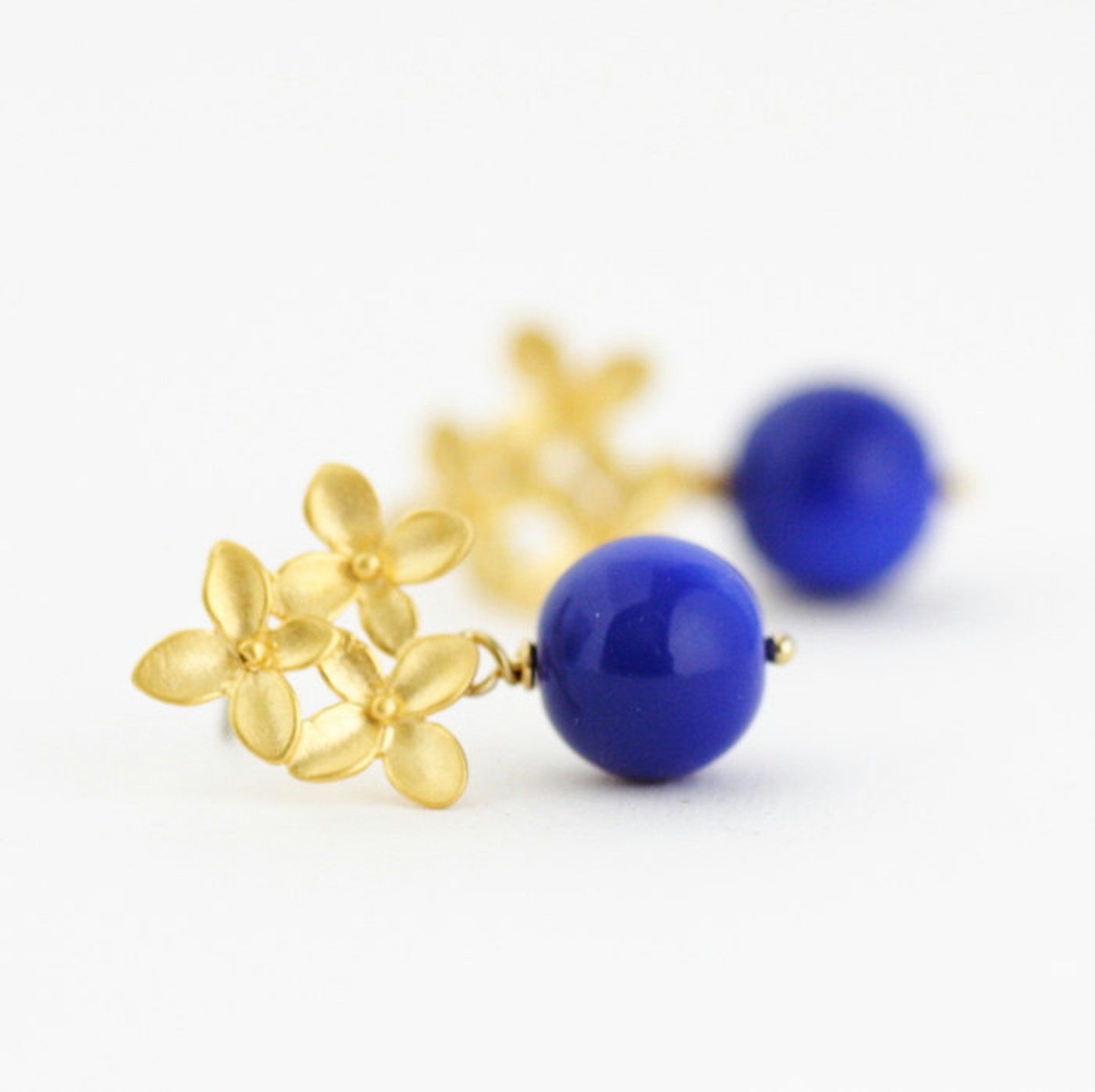 Blue and Gold Earrings Perfect for Wedding Party Etsy — free download