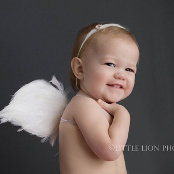 Angel Wings for Baby - Photo Prop Infant Feather Angel Wings - Fully Poseable for Newborn Photography