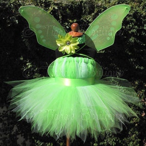 Tutu Costume Tinker Fairy Custom Tinker Fairy Tutu Dress up to 20 long and Headband, Girls Birthday Tutu, Halloween Tutu DRESS ONLY image 2