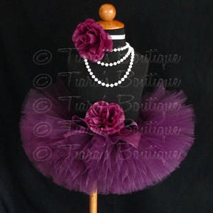 Girls Tutu Eggplant Plum Purple Tutu Custom Sewn Tutu Up to 8'' length sizes Newborn to 5T image 2