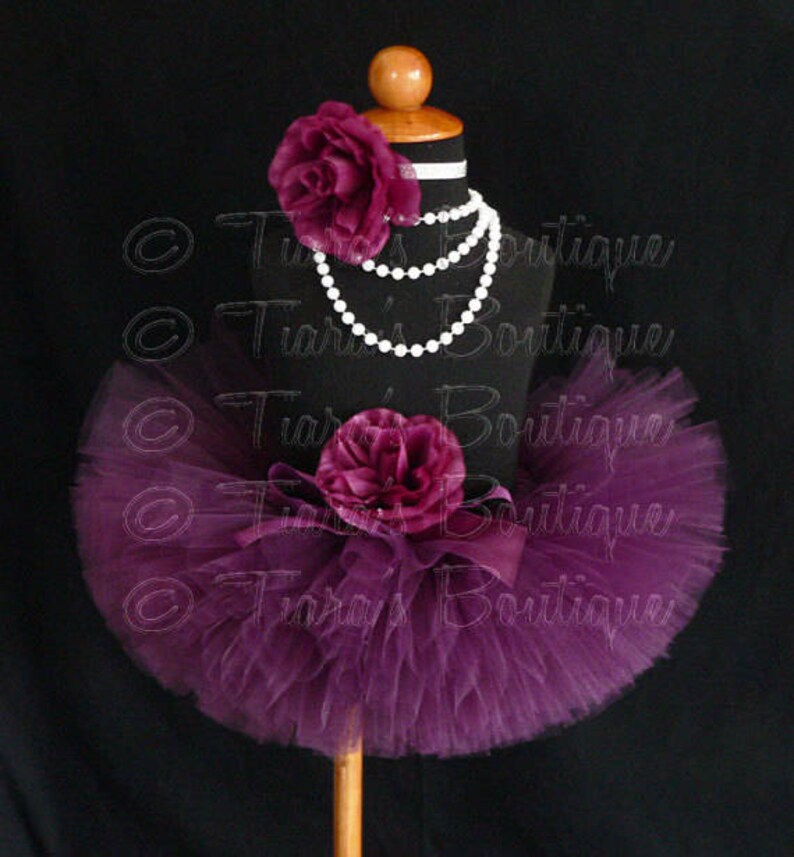 Girls Tutu Eggplant Plum Purple Tutu Custom Sewn Tutu Up to 8'' length sizes Newborn to 5T image 2