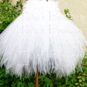 White Angel Tutu Dress Angelica Custom Sewn Pixie Tutu Dress up to 20 long sizes NB to 24 mo Halloween Costume, Christmas Dress image 5