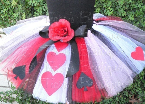 Queen of Hearts Tutu Red Black White Tutu W/ Hearts A - Etsy