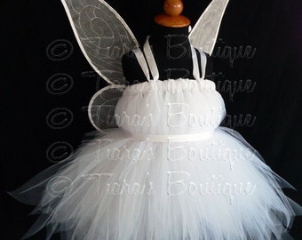 Tutu Costume Tinker Fairy, Custom Sewn White Tinker Fairy Tutu Dress, Girls Birthday Tutu, Halloween Tutu *Wings NOT Included