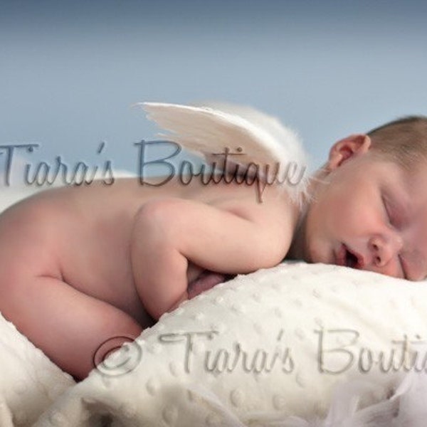 Newborn Photo Prop, IMPERFECT Infant Feather Angel Wings Baby Shower Gift Keepsake