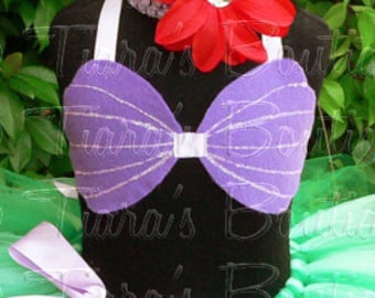 Mermaid Sea Shell Top, Girls Toddler Mermaid Costume Accessory, Seashell TOP ONLY For Halloween