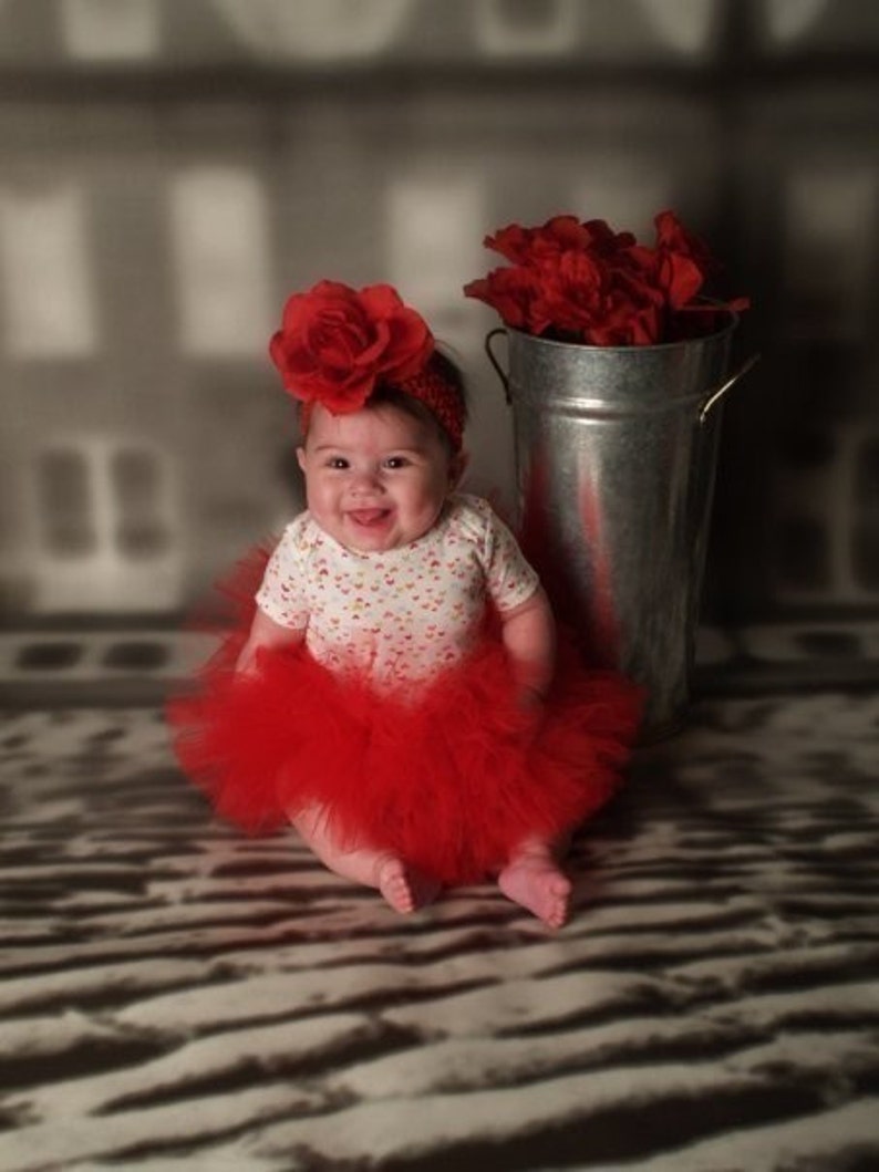 Red Tutu Baby's First Tutu Custom Sewn 6 Infant Toddler Tutu newborn to 24 months Halloween, 1st Birthdays and Baby Shower Gifts image 1