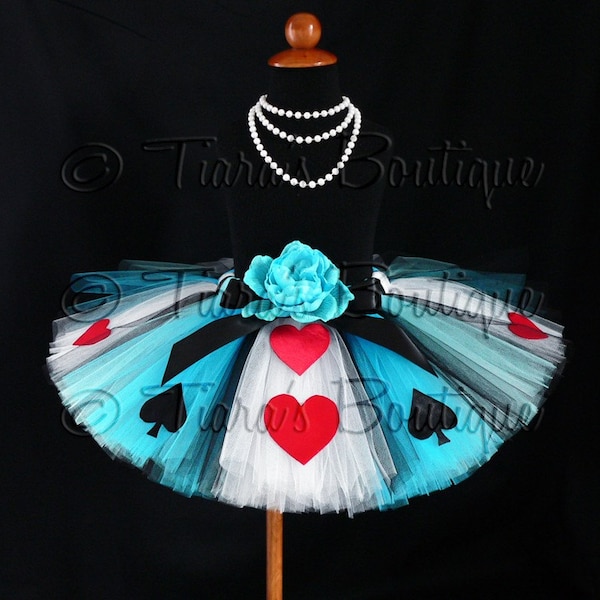 Alice of Hearts Tutu for Girls - Alice Custom Sewn Tutu - Up to 12" Long - little girls sizes 9/10 and 11/12