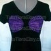 Mermaid Shirt, Purple Glitter Mermaid Seashell Bra Tank Top, Sea Shells Tee, Graphic T-shirt, Mermaid Shirt for Teens Juniors Women