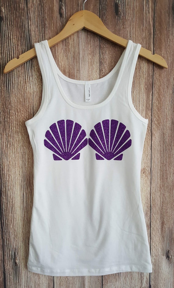 DIY Mermaid Shirt Mermaid Seashell Bra Glitter & Holographic Vinyl, 1 Set  Scalloped Sea Shells, Iron-on Appliques -  Canada