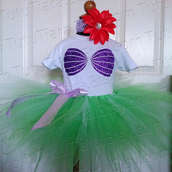 Petite Sirene Chemise Violet Glitter Ariel Coquillage Etsy France