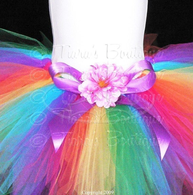 Bright Rainbow Tutu, Girls Birthday Tutu, Iris, a magical rainbow pixie, Custom Sewn Pixie Tutu, Baby Tutu, Tween Tutu image 4