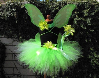 Sewn Tutu - Green Pixie Tutu and Headband Set - Custom 15" Tinker Fairy Tutu - Tinker Fairy Inspired Tutu Costume - Tutu Only