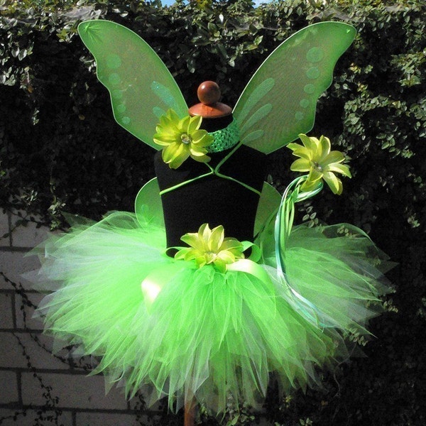 Sewn Tutu - Green Pixie Tutu and Headband Set - Custom 15" Tinker Fairy Tutu - Tinker Fairy Inspired Tutu Costume - Tutu Only