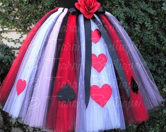 Queen of Hearts - Adult Teen Pre-teen Costume Tutu - Custom Sewn Tutu - up to 28" long