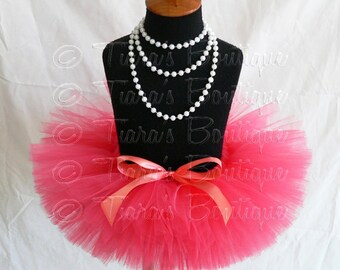 Coral Pink Baby Tutu - Baby Toddler Girls Tutu - Sewn Infant Tutu - Ready To Ship - sizes newborn up to 12 months - Photo Prop