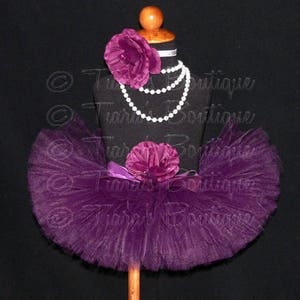 Girls Tutu Eggplant Plum Purple Tutu Custom Sewn Tutu Up to 8'' length sizes Newborn to 5T image 1