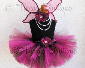 Autumn Rose Fairy Set - Custom Sewn Tutu and Autumn Pixie Wings - Tutu Costume, Perfect for Halloween and Fall Festivals,