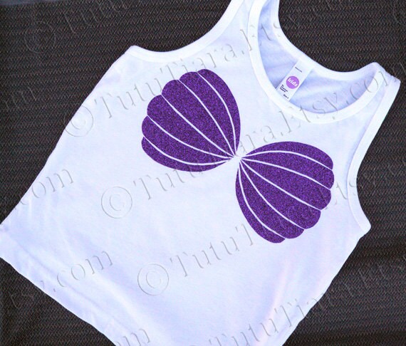 Little Mermaid Shirt Purple Glitter 