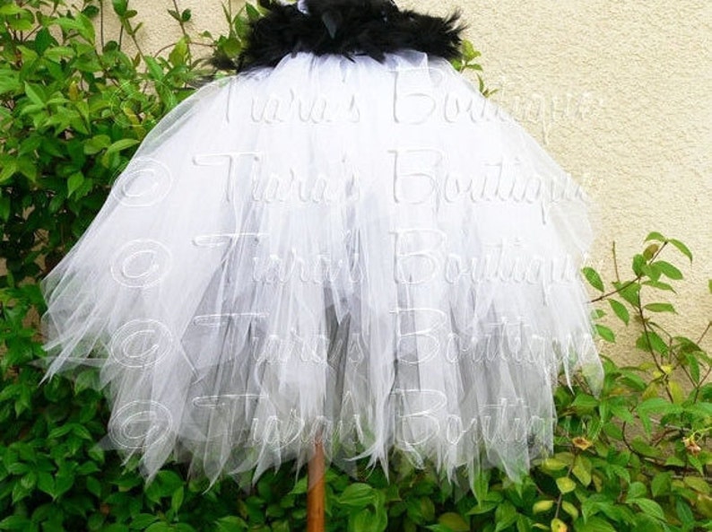 White and Black Ghost Tutu Dress sizes Nb to 24 mo Hallowee Cassie Custom Sewn Pixie Tutu Dress up to 20 long
