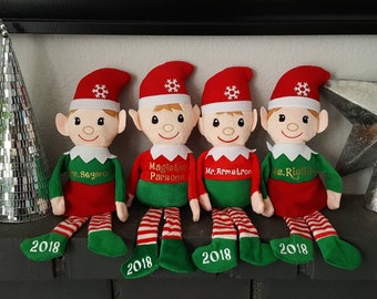 Personalized Elf Toy, Elf Plush with Name, Custom Personalized Stuffed Animal Toy, Christmas Gift, Stocking Stuffer, Christmas 2019 Elves