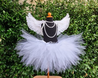 Angel Costume - Angel Wings and Pixie Tutu - 24" x 12" Angel Wings - For Babies, Toddlers, Girls, and Teens - Halloween, Valentine's Day