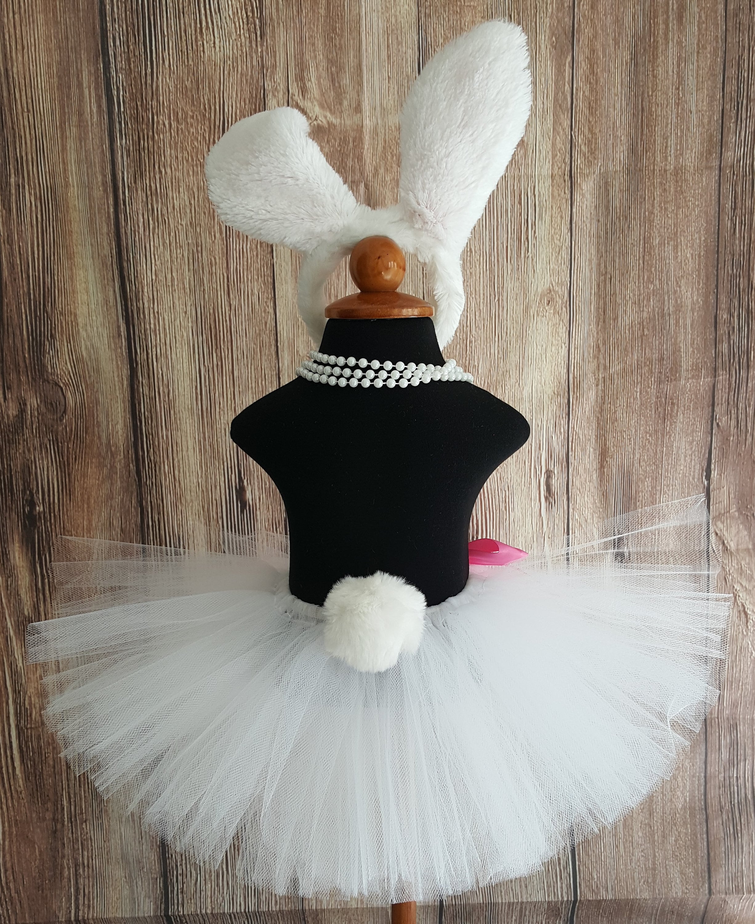 Pink Bunny Tutu Set Girls Easter Bunny Ears and Tail Less Full 8