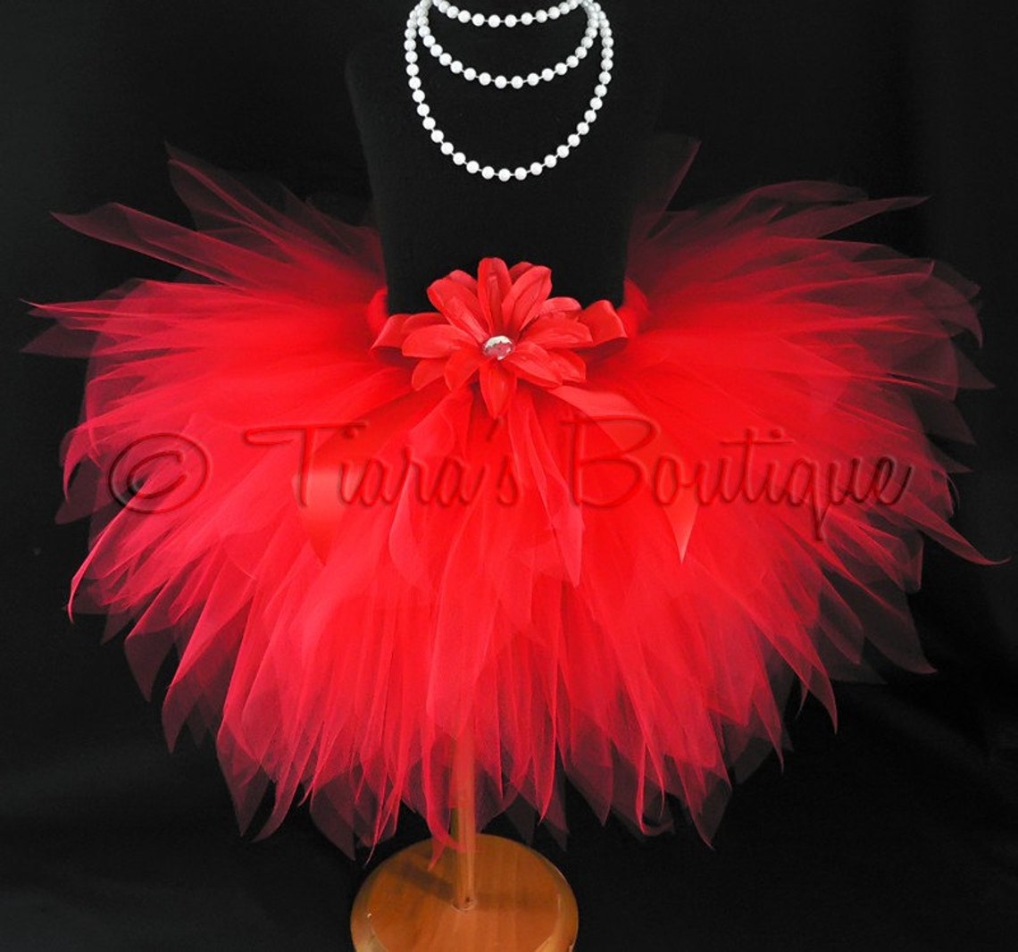 Red Tutu Burning Love Tutu Custom Sewn 3 Tiered Pixie Tutu Etsy