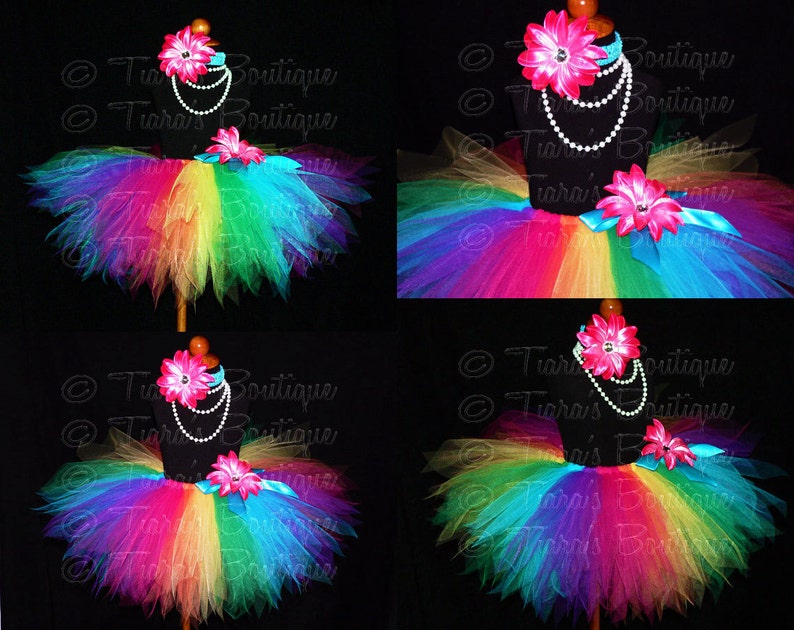 Bright Rainbow Tutu, Girls Birthday Tutu, Iris, a magical rainbow pixie, Custom Sewn Pixie Tutu, Baby Tutu, Tween Tutu image 5