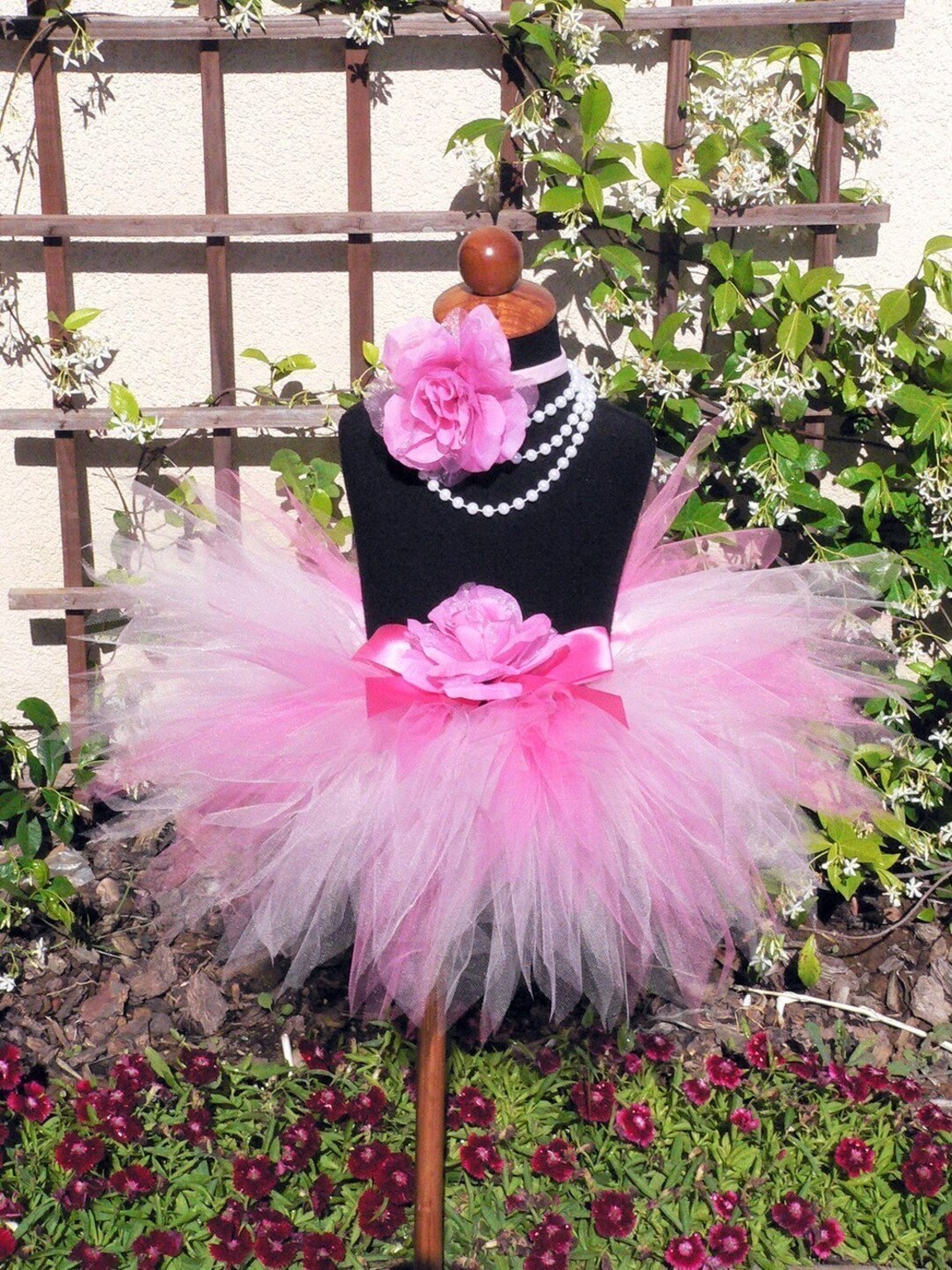 Ready to Ship Size 7-8 High-low Skirt Flower and Feathers
