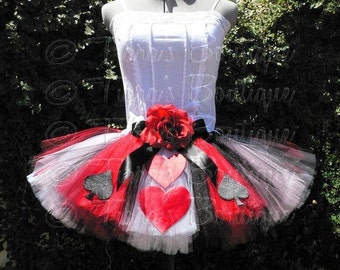 The Original Queen of Hearts Tutu - Adult Teen Costume Tutu - Custom Sewn Tutu - up to 12" long