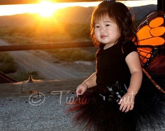 Halloween Tutu - Midnight Pixie - Custom Sewn 8'' Infant Pixie Tutu - size Newborn up to 12 months - Tutu Only