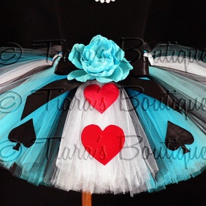 Alice of Hearts Tutu - Adult Teen Pre-teen Costume Tutu - Custom Sewn Tutu - 12" long