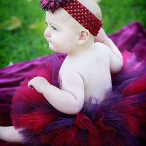 Girls Tutu Eggplant Plum Purple Tutu Custom Sewn Tutu Up to 8'' length sizes Newborn to 5T image 5