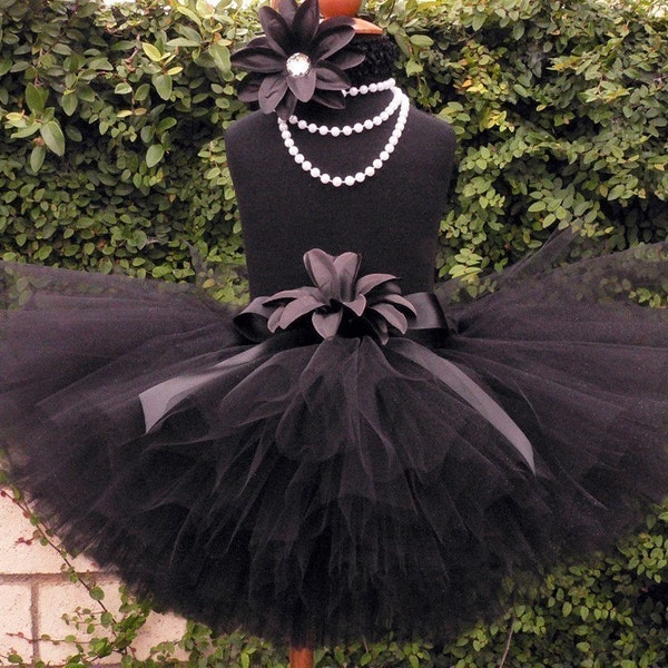 Girls Birthday Tutu Skirt - Black Tutu - TWILIGHT - 10'' Sewn Black Tutu - sizes 6 months up to girls size 12