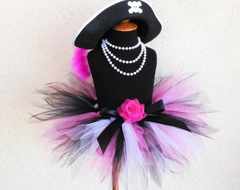 Pink Black White Pirate Pixie Tutu and Hat Costume Set | Etsy