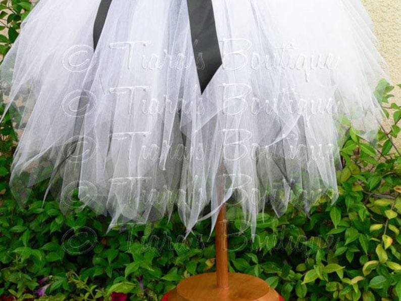 White and Black Ghost Tutu Dress sizes Nb to 24 mo Hallowee Cassie Custom Sewn Pixie Tutu Dress up to 20 long