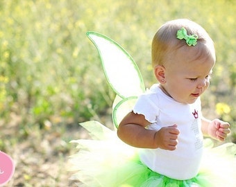 Baby Tutu, Birthday Tutu, Baby Fairy Costume Tutu Set, Green Tutu Pixie Set, Toddler Tutu, Tinker Fairy Tutu, Pixie Tutu w/ Wings