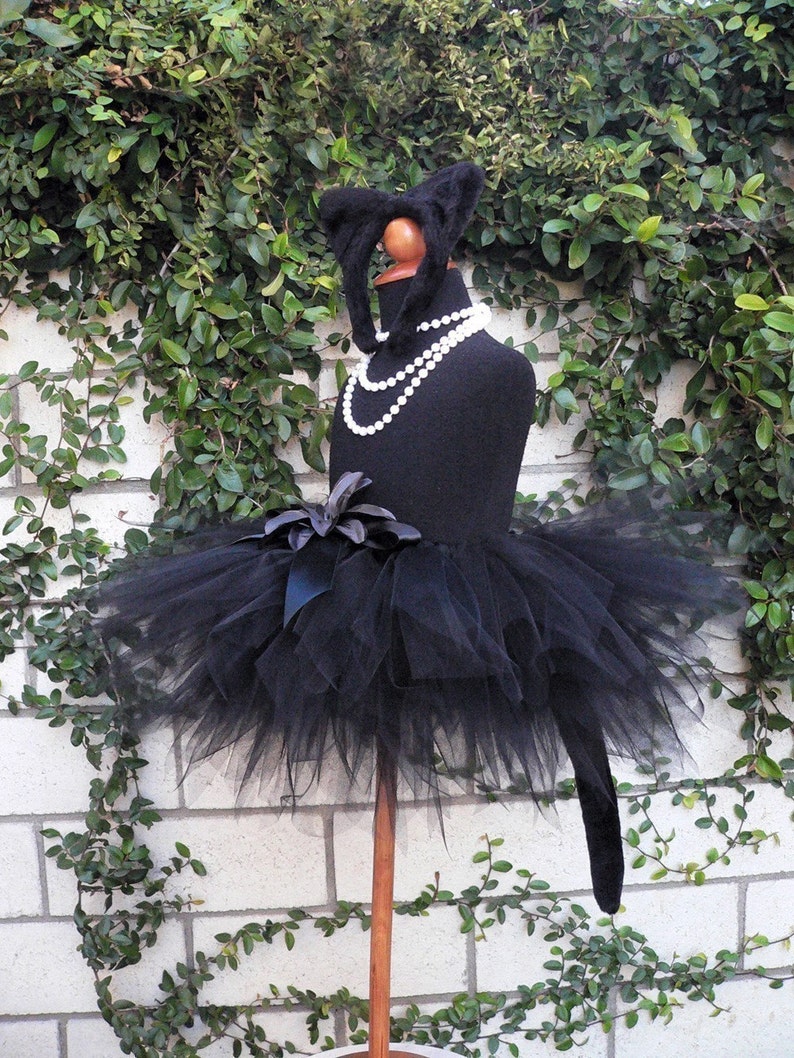Midnight Black Cat Tutu Costume Set Sewn 11''