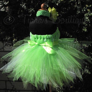 Tutu Costume Tinker Fairy Custom Tinker Fairy Tutu Dress up to 20 long and Headband, Girls Birthday Tutu, Halloween Tutu DRESS ONLY image 4