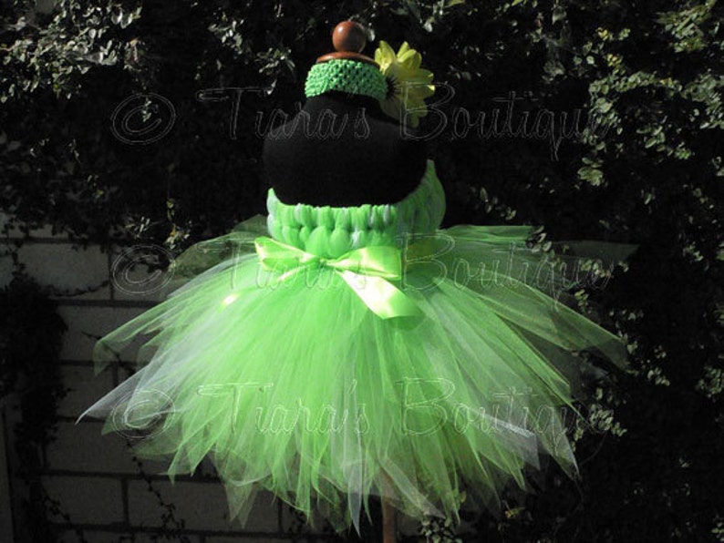 Tutu Costume Tinker Fairy Custom Tinker Fairy Tutu Dress up to 20 long and Headband, Girls Birthday Tutu, Halloween Tutu DRESS ONLY image 4