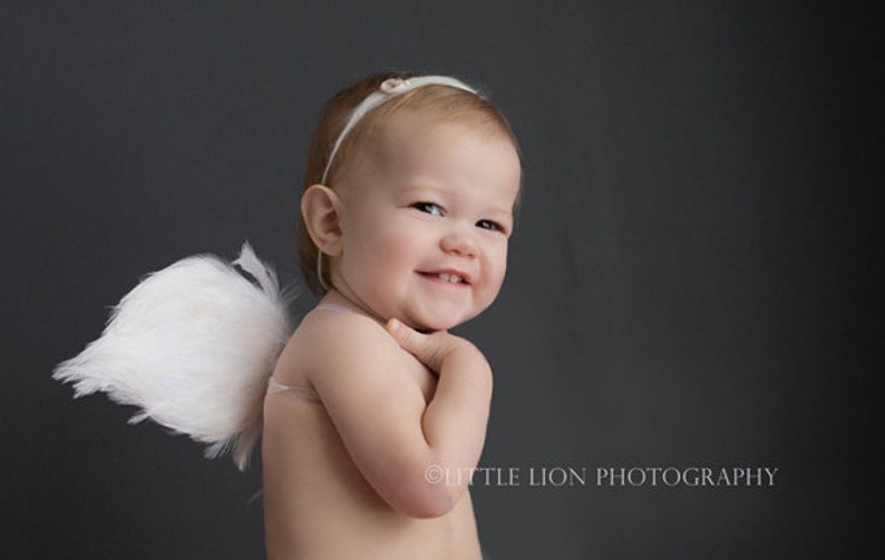 Angel Wings for Baby Photo Prop Infant Feather Angel Wings Fully Poseable for Newborn Photography image 1