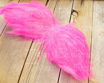 Angel Wings for Baby - Photo Prop Infant Feather Angel Wings in Hot Pink - Flamingo Wings - Fully Poseable for Newborn Photography