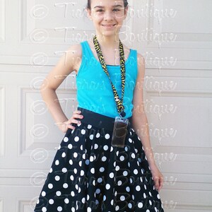 Retro 50's Sock Hop Black Circle Skirt with White Poodle Black and White Poodle Skirt for Girls and Babies image 10